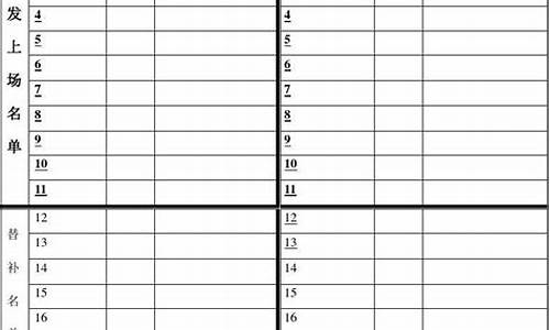 足球比赛上场名单表格模板_足球比赛上场名单表格模板图片